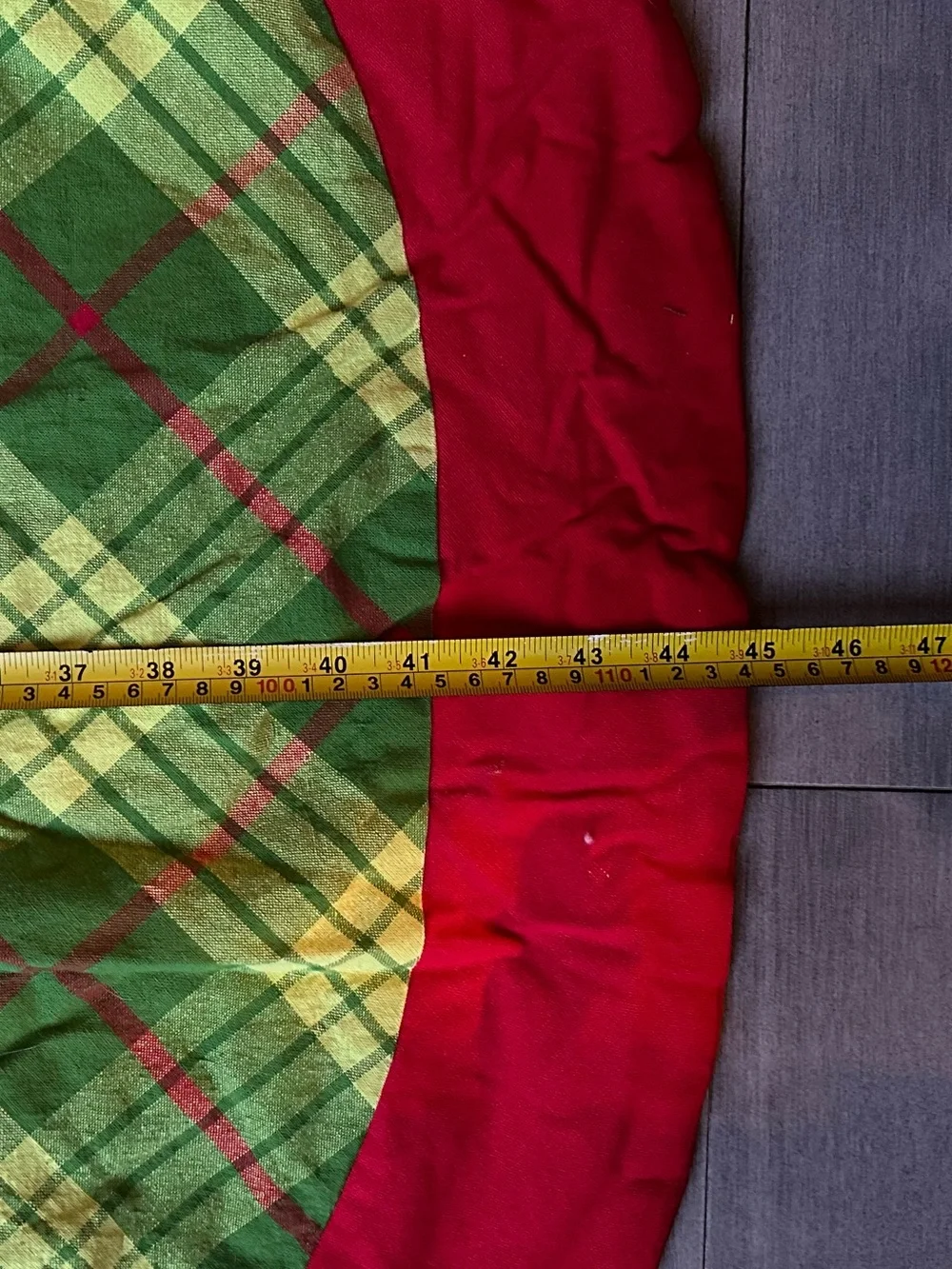 Green And Red Plaid Christmas Under Tree Skirt Holiday Winter 45”